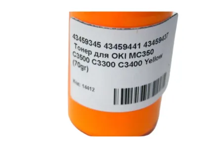 Тонер 43459345/ 43459441/ 43459437 для OKI MC350/ C3500/ C3300/ C3400 Yellow (70gr)
