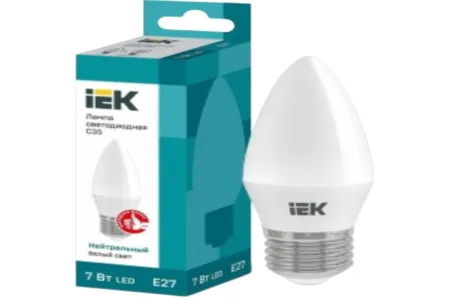 Лампа C35 7 Вт Е27, шт C35 для моделей iek