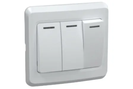 Выключатель трёхклавишный EVV30-K01-10-DM, цвет б EVV30-K01-10-DM для моделей iek