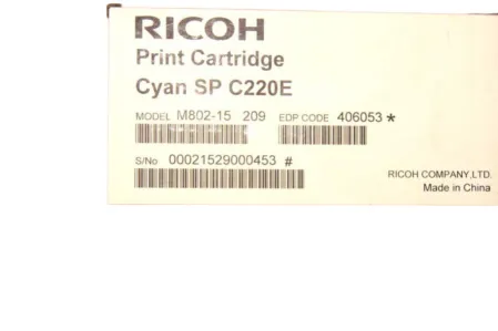 Тонер-картридж 406053 type SP-220E синий для RICOH Aficio SPC220 SPC221 SPC222 SPC240 совместимый