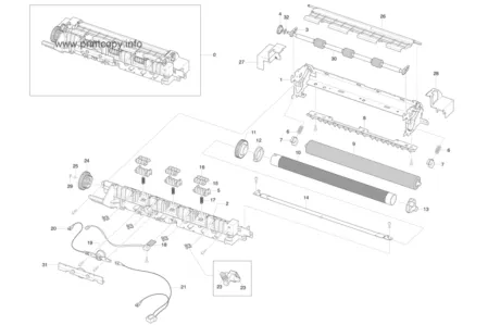 Вал прижимной JC66-00600B для Samsung ML1640/ ML2240/ ML2525/ ML2950D