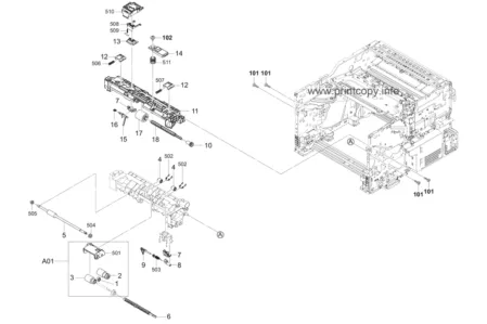Ось роликов подачи в сборе 302RV94230 для Kyocera M2040dn/ M2635dn/ P2040dn