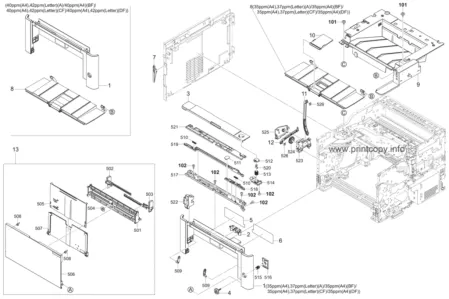 Передняя крышка в сборе 302S004050 | 302RV94010 для Kyocera Mita ECOSYS M2635dn