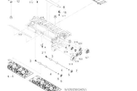 Блок шестерён для Kyocera ECOSYS M2040dn/ M2135dn/ M2540dn/ M2635dn/ M2735dw/ P2040dn