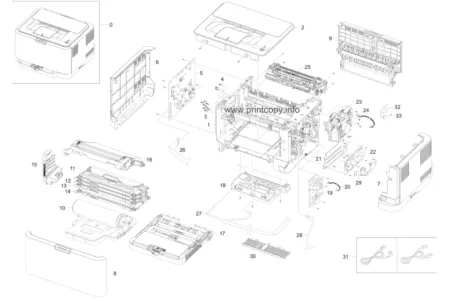 Задняя крышка JC97-03032B для Samsung CLP310/ CLP315
