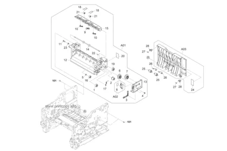 Крышка задняя 302MH94040 для Kyocera Mita ECOSYS M2030dn/ FS-1035MFP