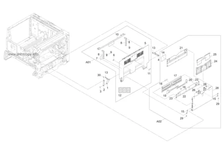 Правая крышка 302NG94030 для Kyocera Mita 1800/ 1801/ 2200/ 2201