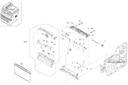 Направляющая 302F908021 для Kyocera FS3040MFP/ FS2000D/ FS3640MFP