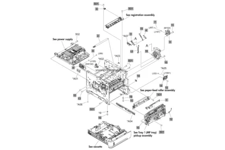 Узел определения формата бумаги RM1-4525 для HP LaserJet Enterprise 600 M601/ M602/ M603/ LJ P4014/ P4015/ P4515