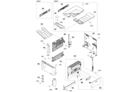 Передняя дверь в сборе CF367-67909 для HP LaserJet Enterprise M806/ M830