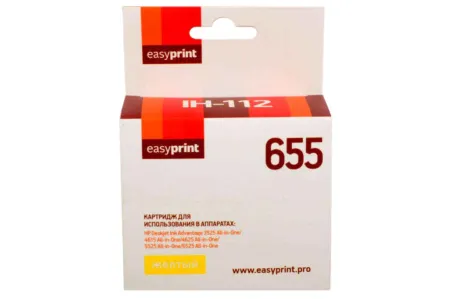 Картридж IH-112(655) желтый (CZ112AE) для HP DeskJet Advantage 3525/ 4615/ 4625/ 5525/ 6525 совместимый