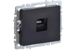 Розетка компьютерная BR-K10-1-K02, цвет черный, шт BR-K10-1-K02 для моделей iek