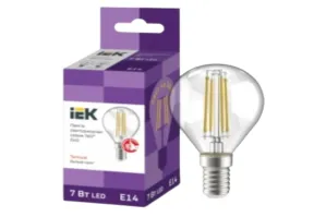 Лампа светодиодная LLF-G45-7-230-30-E14-CL, шт LLF-G45-7-230-30-E14-CL для моделей iek